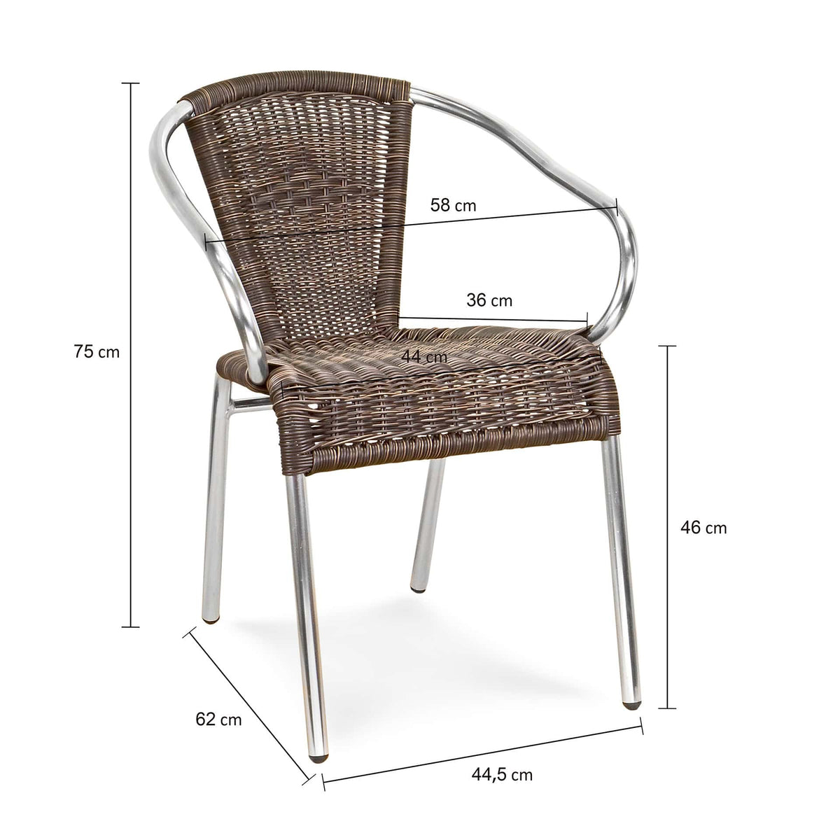 Kannet Terrasstoel – Coffee Mix/Aluminium