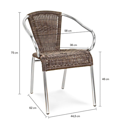Kannet Terrasstoel – Coffee Mix/Aluminium