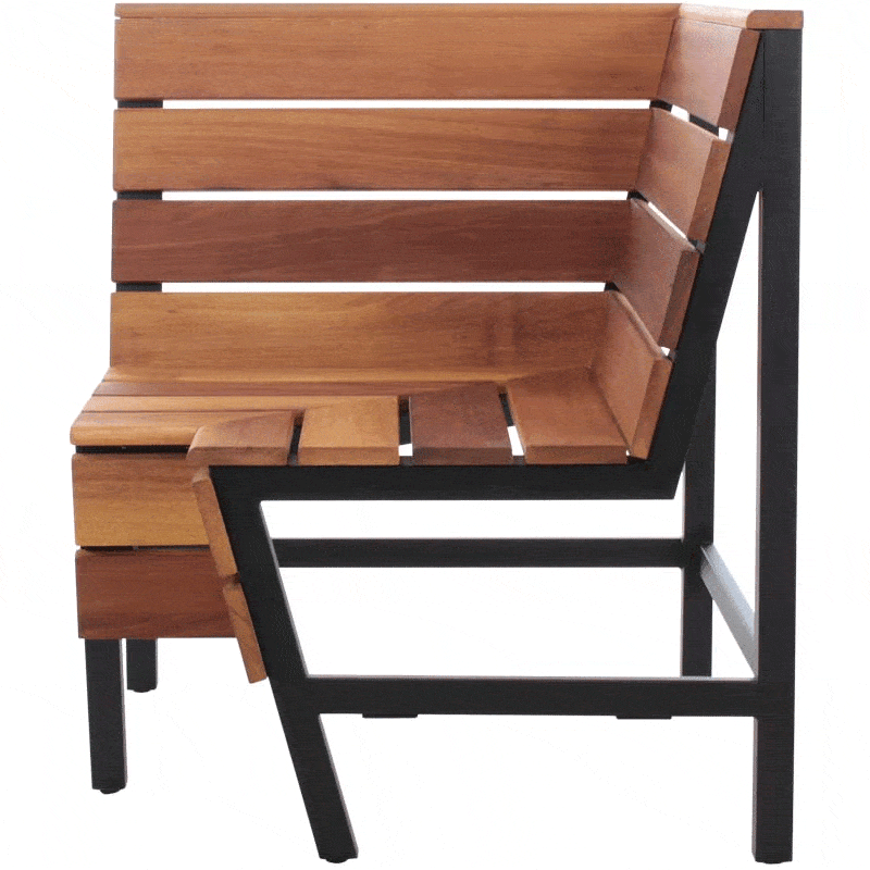Terrasbank | Iroko | Hoek