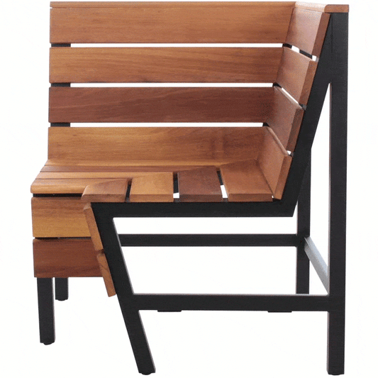 Terrasbank | Iroko | Hoek
