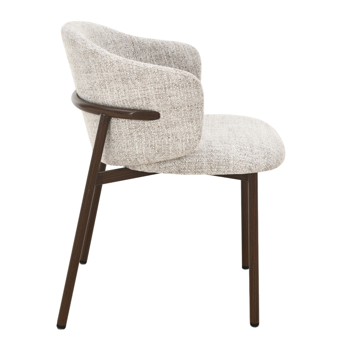 Yuna Stoel - Beige - Walnoot