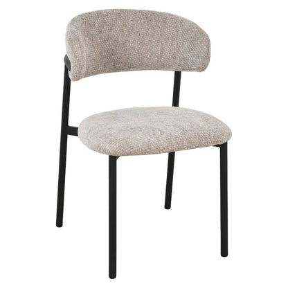 Sora Stoel - Beige Chenille - Zwart