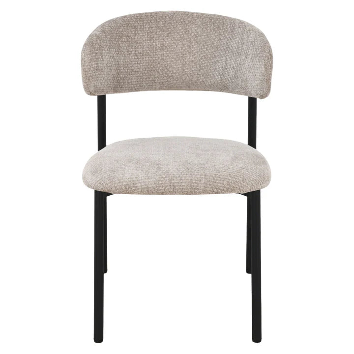Sora Stoel - Beige Chenille - Zwart