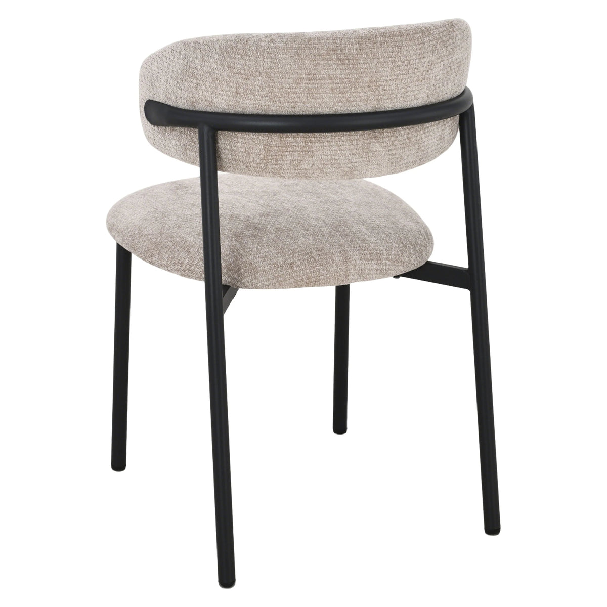 Sora Stoel - Beige Chenille - Zwart