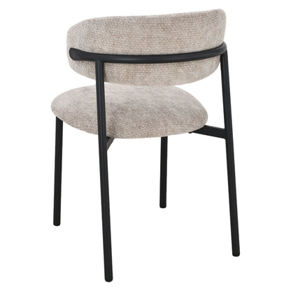 Sora Stoel - Beige Chenille - Zwart