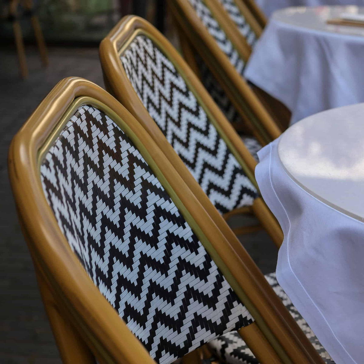Marceille Terrasstoel – Zwart/Wit