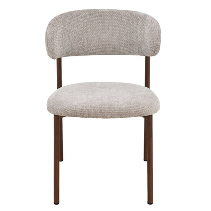 Kiara Eetkamerstoel - Beige Chenille - Walnoot