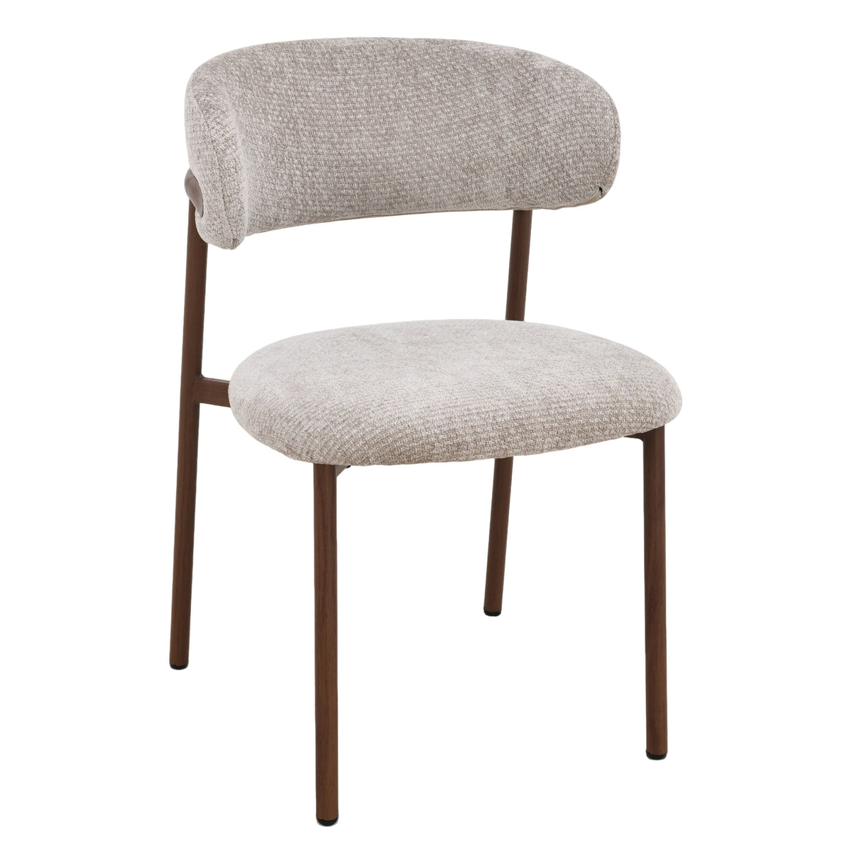 Kiara Eetkamerstoel - Beige Chenille - Walnoot