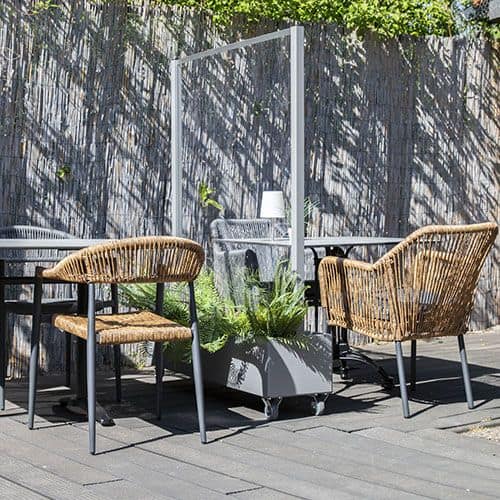 Verrijdbaar Windscherm – Plantenbak – Glas – Zand