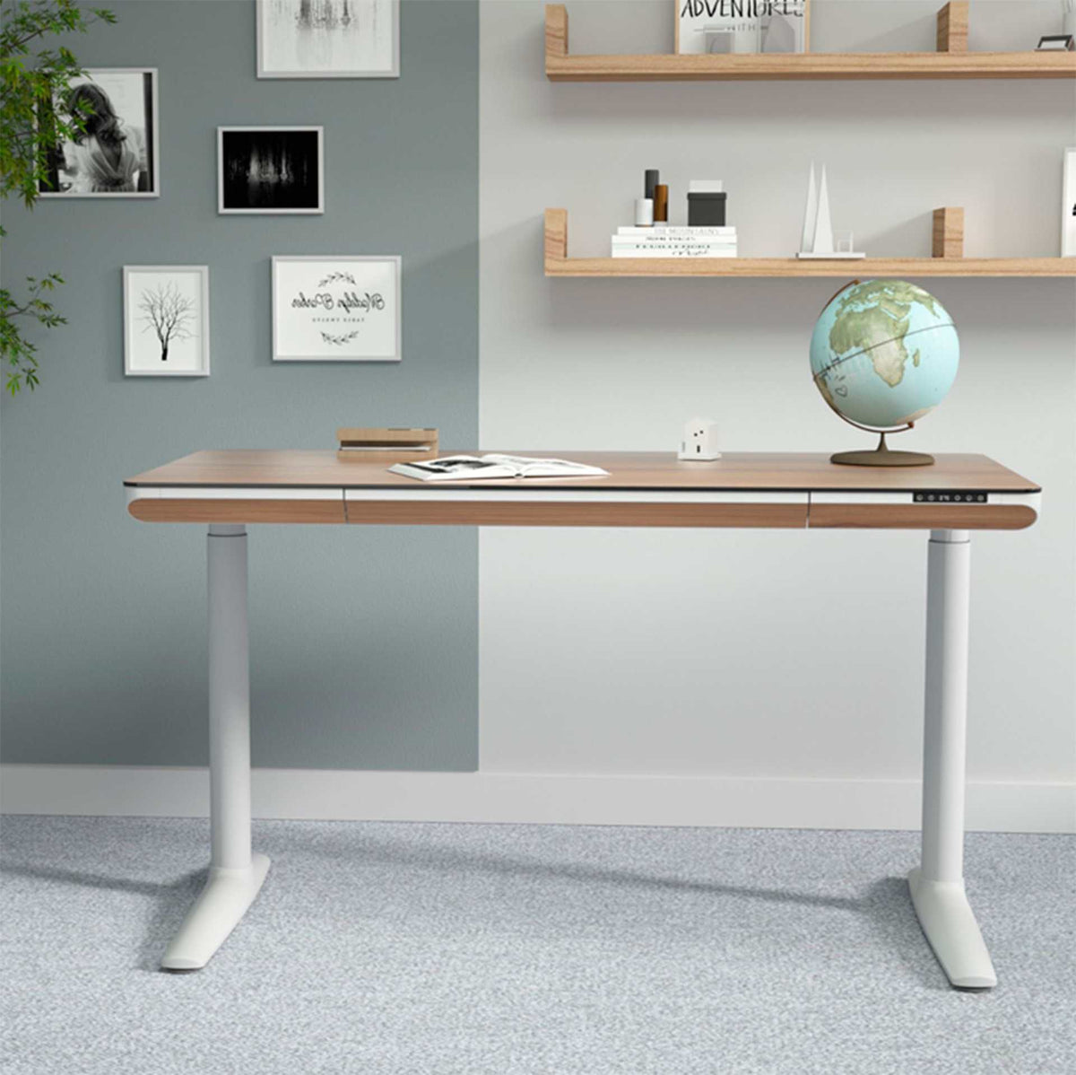 Vero – Verstelbaar Bureau – 140x70cm – Wit/Zwart