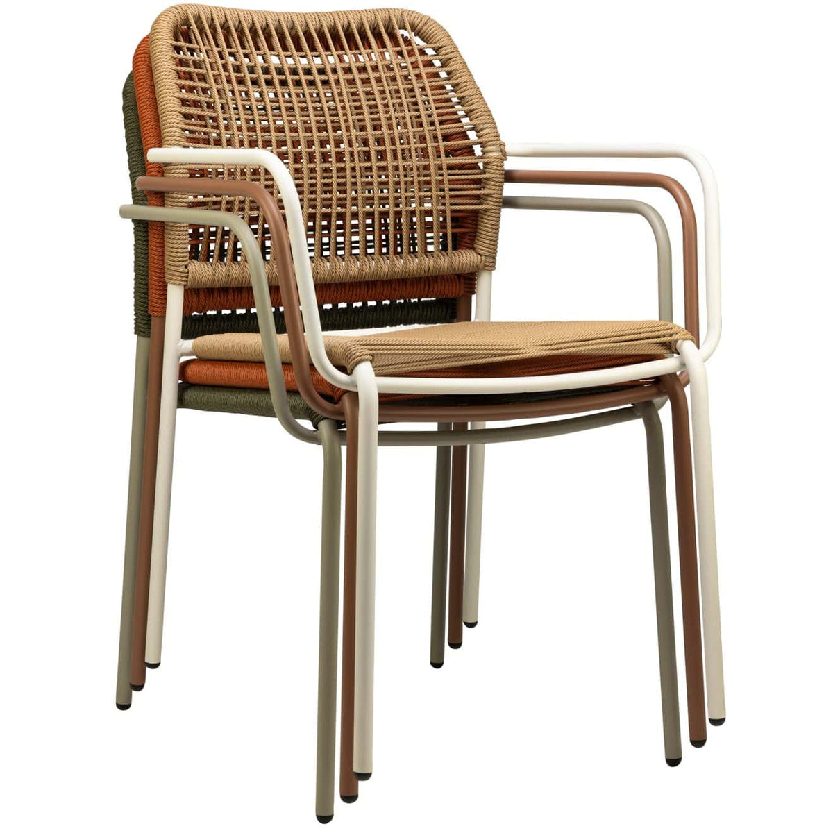 Twist Terrasstoel – Wit/Naturel